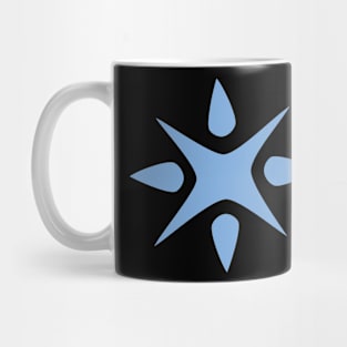 Large Geometric abstract snowflake in light blue Mug
